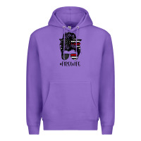 Purple fire wife messy bun firefighter wife thin red line husband Premium Hoodie - linhVisuals