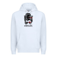 White fire wife messy bun firefighter wife thin red line husband Premium Hoodie - linhVisuals