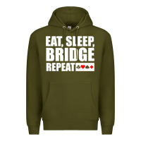Army Green funny bridge card game lover bridge Premium Hoodie - linhVisuals