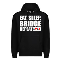 Black funny bridge card game lover bridge Premium Hoodie - linhVisuals