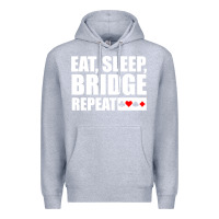 Heather Grey funny bridge card game lover bridge Premium Hoodie - linhVisuals