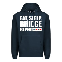 Navy funny bridge card game lover bridge Premium Hoodie - linhVisuals