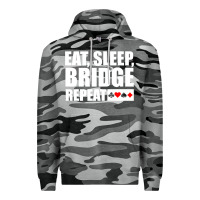 Slate Camo funny bridge card game lover bridge Premium Hoodie - linhVisuals