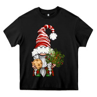 Black Christmas Gnome With Cookie Heavy Core Tee - BundleAndBundleShop