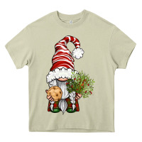 Mossy Christmas Gnome With Cookie Heavy Core Tee - BundleAndBundleShop
