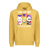 Antique Gold i have friends they are just online Premium Hoodie - linhVisuals