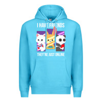 Ocean Blue i have friends they are just online Premium Hoodie - linhVisuals