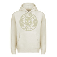 Oatmeal Heather i love guns bacon pork pig funny gun Premium Hoodie - linhVisuals