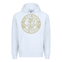 White i love guns bacon pork pig funny gun Premium Hoodie - linhVisuals
