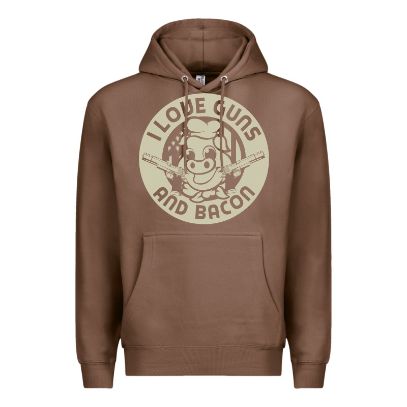 I Love Guns Bacon Pork Pig Funny Gun Premium Hoodie by linhVisuals | Teevron