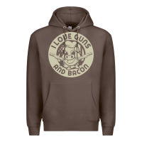 Coffee i love guns bacon pork pig funny gun Premium Hoodie - linhVisuals
