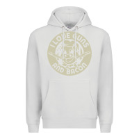 Dove Grey i love guns bacon pork pig funny gun Premium Hoodie - linhVisuals