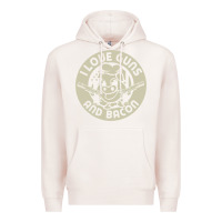 Pale Pink i love guns bacon pork pig funny gun Premium Hoodie - linhVisuals
