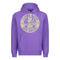 Purple i love guns bacon pork pig funny gun Premium Hoodie - linhVisuals