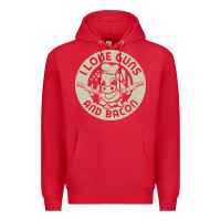 Red i love guns bacon pork pig funny gun Premium Hoodie - linhVisuals