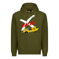 Army Green racer x Premium Hoodie - linhVisuals