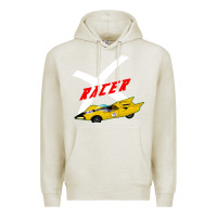 Oatmeal Heather racer x Premium Hoodie - linhVisuals