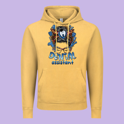 Dental Assistant Messy Bun Vintage Hoodie Designed By Barkaloodesign
