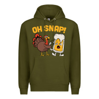 Army Green oh snap thanksgiving cute turkey day Premium Hoodie - linhVisuals