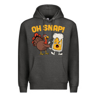 Charcoal Heather oh snap thanksgiving cute turkey day Premium Hoodie - linhVisuals