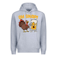 Heather Grey oh snap thanksgiving cute turkey day Premium Hoodie - linhVisuals