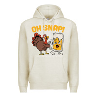 Oatmeal Heather oh snap thanksgiving cute turkey day Premium Hoodie - linhVisuals