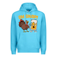 Ocean Blue oh snap thanksgiving cute turkey day Premium Hoodie - linhVisuals
