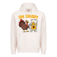 Pale Pink oh snap thanksgiving cute turkey day Premium Hoodie - linhVisuals