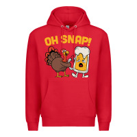 Red oh snap thanksgiving cute turkey day Premium Hoodie - linhVisuals