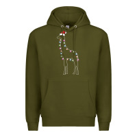 Army Green santa giraffe christmas color led Premium Hoodie - linhVisuals