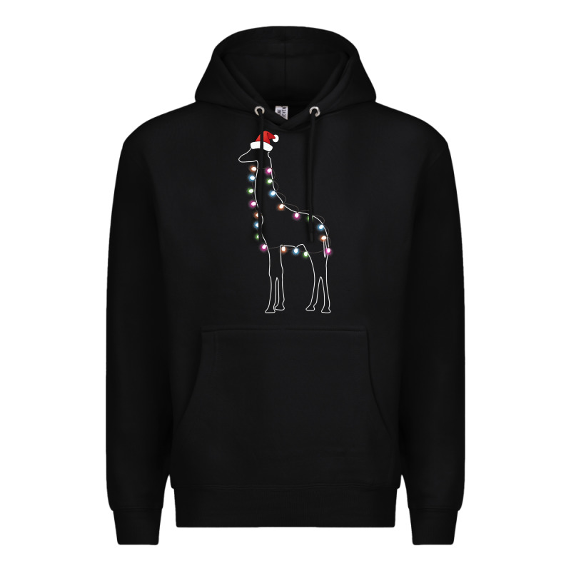 Santa Giraffe Christmas Color Led Premium Hoodie by linhVisuals | Teevron