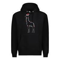 Black santa giraffe christmas color led Premium Hoodie - linhVisuals