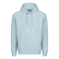 Blue Mist santa giraffe christmas color led Premium Hoodie - linhVisuals