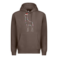 Coffee santa giraffe christmas color led Premium Hoodie - linhVisuals