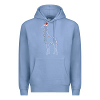 Colony Blue santa giraffe christmas color led Premium Hoodie - linhVisuals