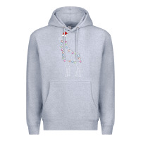 Heather Grey santa giraffe christmas color led Premium Hoodie - linhVisuals