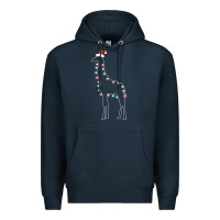 Navy santa giraffe christmas color led Premium Hoodie - linhVisuals