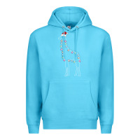 Ocean Blue santa giraffe christmas color led Premium Hoodie - linhVisuals