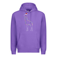 Purple santa giraffe christmas color led Premium Hoodie - linhVisuals