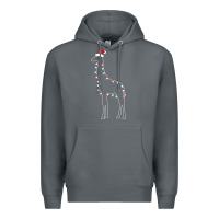 Rock santa giraffe christmas color led Premium Hoodie - linhVisuals
