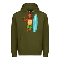 Army Green surfing premium Premium Hoodie - linhVisuals