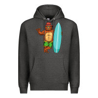Charcoal Heather surfing premium Premium Hoodie - linhVisuals