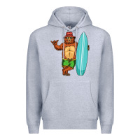 Heather Grey surfing premium Premium Hoodie - linhVisuals