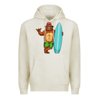 Oatmeal Heather surfing premium Premium Hoodie - linhVisuals