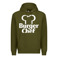 Army Green vintage burger chef classic Premium Hoodie - linhVisuals