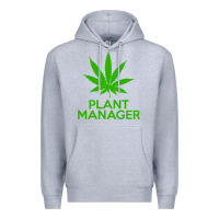Heather Grey plant manager weed pot cannabis flippin sweet gear transparent copy Premium Hoodie - linhVisuals