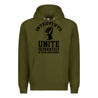 Army Green introverts unite Premium Hoodie - linhVisuals