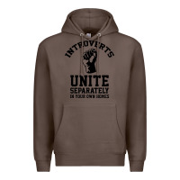 Coffee introverts unite Premium Hoodie - linhVisuals