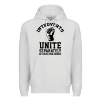 Dove Grey introverts unite Premium Hoodie - linhVisuals