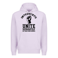 Lilac introverts unite Premium Hoodie - linhVisuals